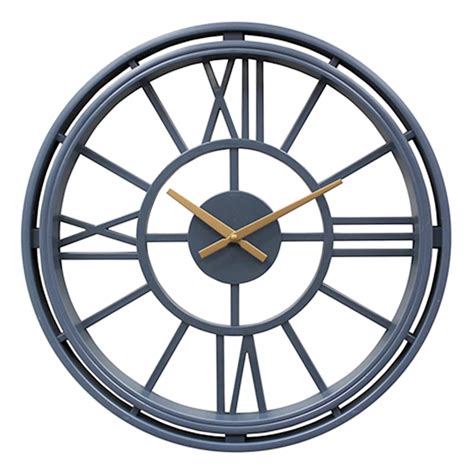 navy blue wall clocks